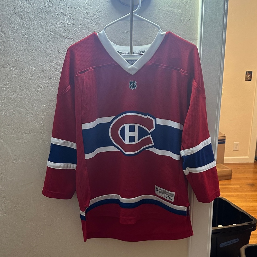 Reebok Red Jersey with Blue and White Accents